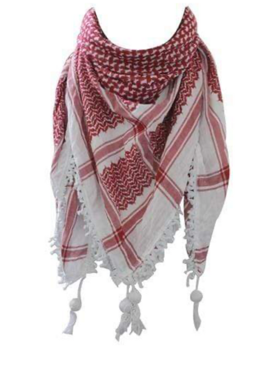 Original Hirbawi ® Red and White Kufiya (Made in Palestine)